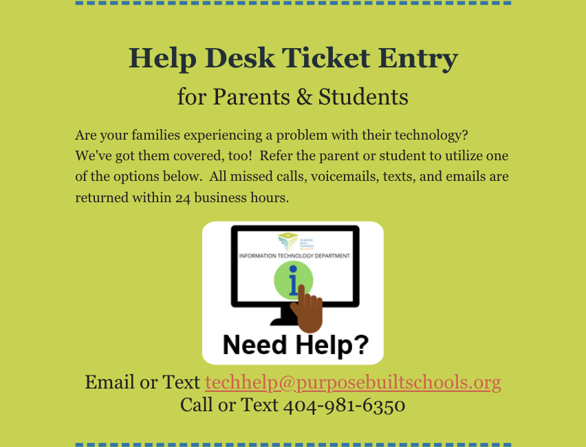 Contact the IT Help Desk: (404) 981-6350